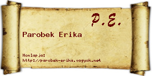 Parobek Erika névjegykártya